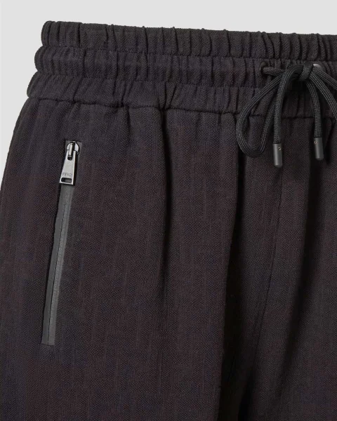 Black Piqué FF Jacquard Shorts — снимка 2