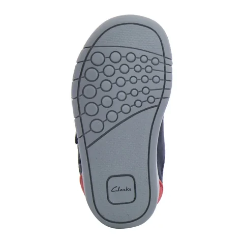 Сникърс Момчета CLARKS – 26161440 Rex Play T Navy/Red Lea — снимка 5