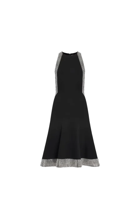 Studded Flared Dress in Black