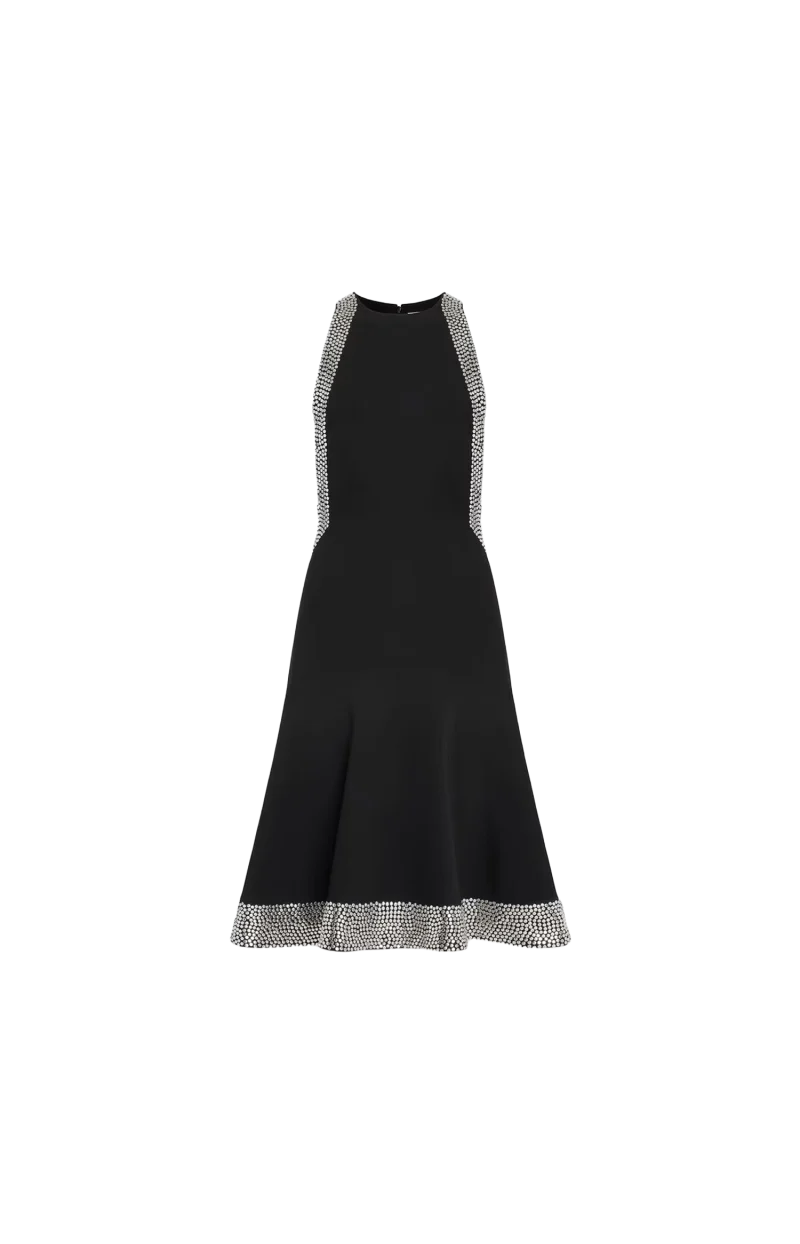 Studded Flared Dress in Black