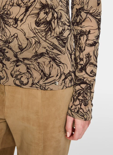 Блуза с кадифен принт Marc Cain Collections — снимка 6