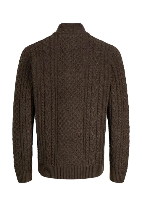 Плетено Jprblucallum Cable Half Zip 12299947 19-1018 TCX ganache — снимка 2