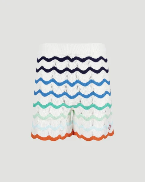 Gradient Wave Crochet Shorts