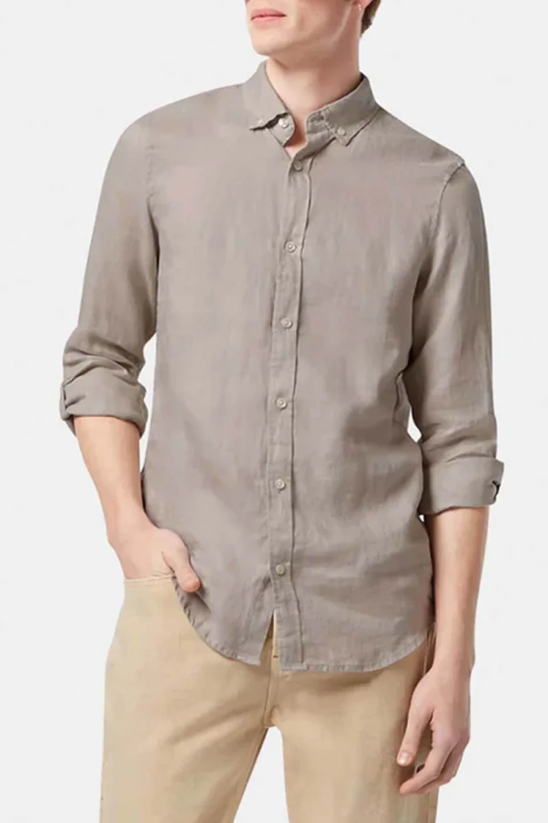 Риза Regular Fit Linen 180016 SC030 highway grey — снимка 2