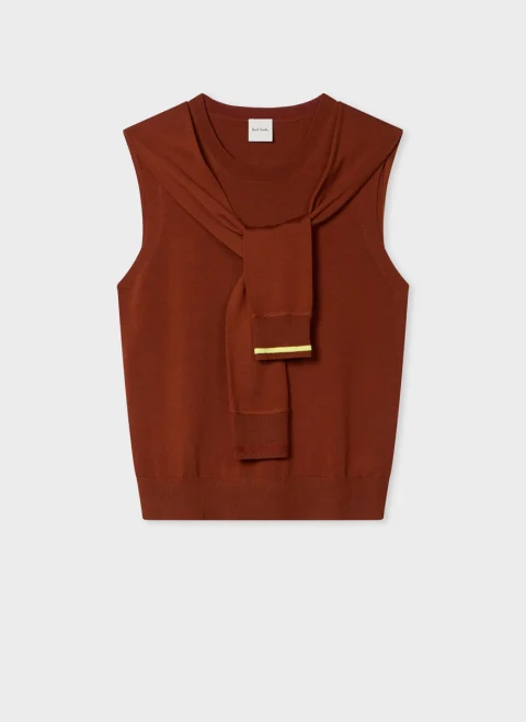 Пуловер без ръкави от мерино Paul Smith — снимка 5