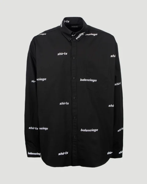 All-Over Logo Shirt in Black