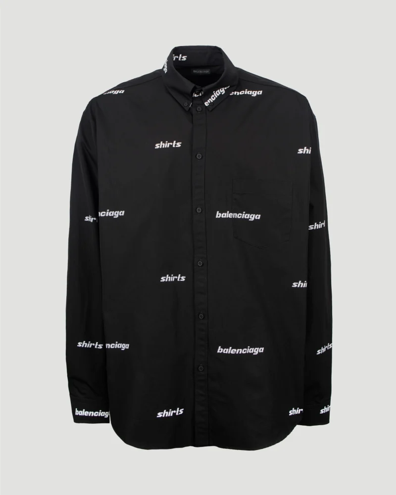 All-Over Logo Shirt in Black