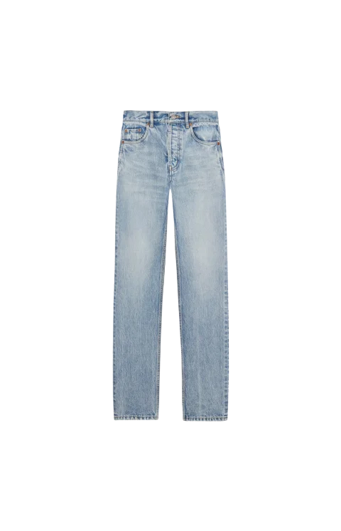 Straight High-Rise Jeans in Blue