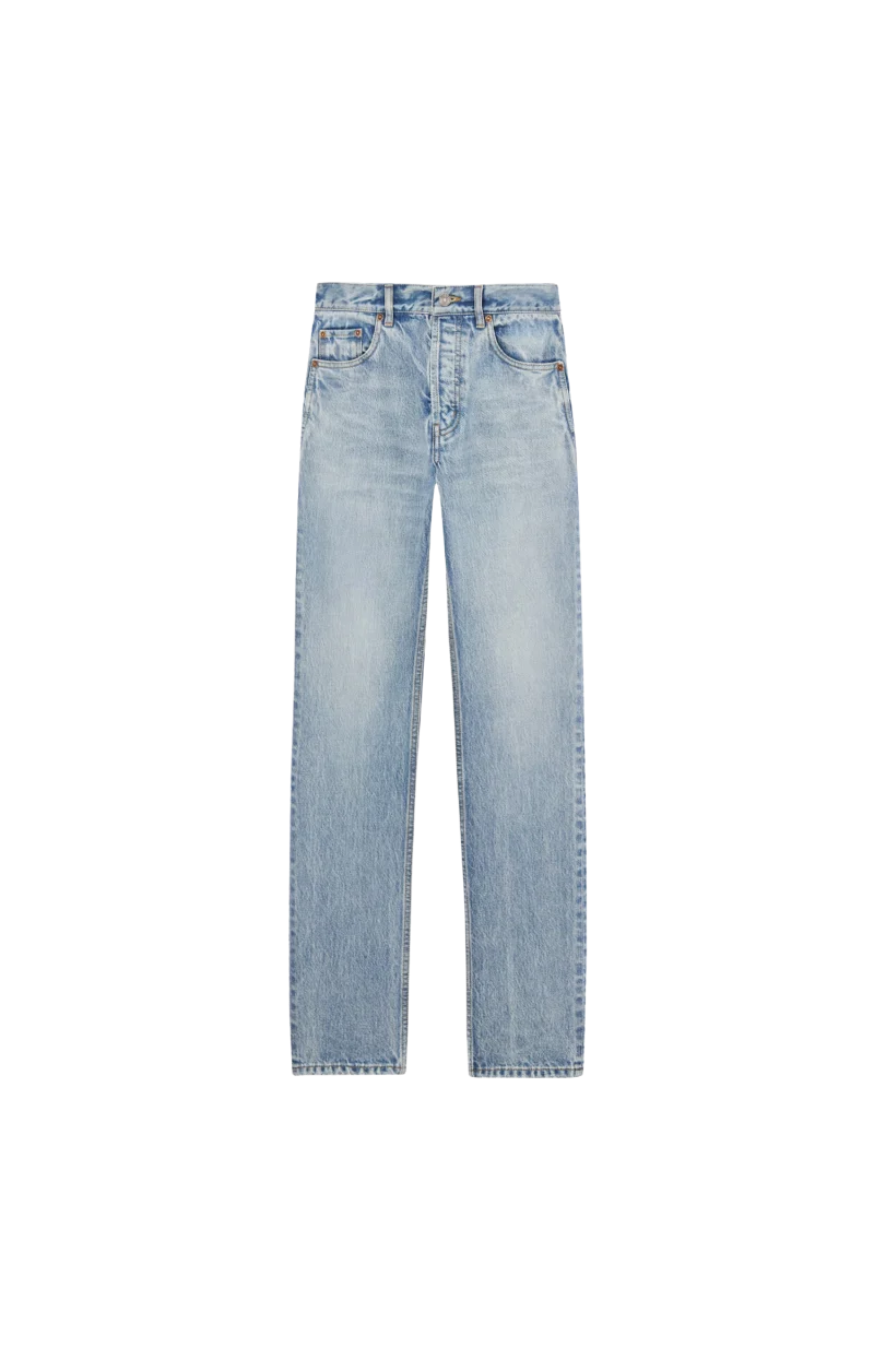 Straight High-Rise Jeans in Blue