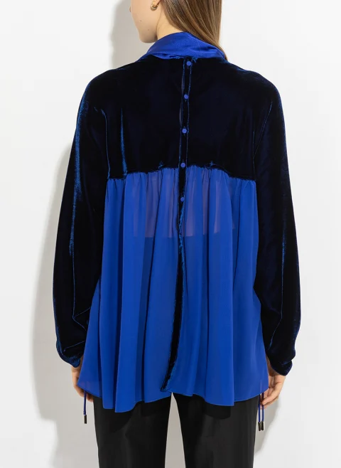 Блуза от кадифе и макси панделка Lanvin — снимка 7