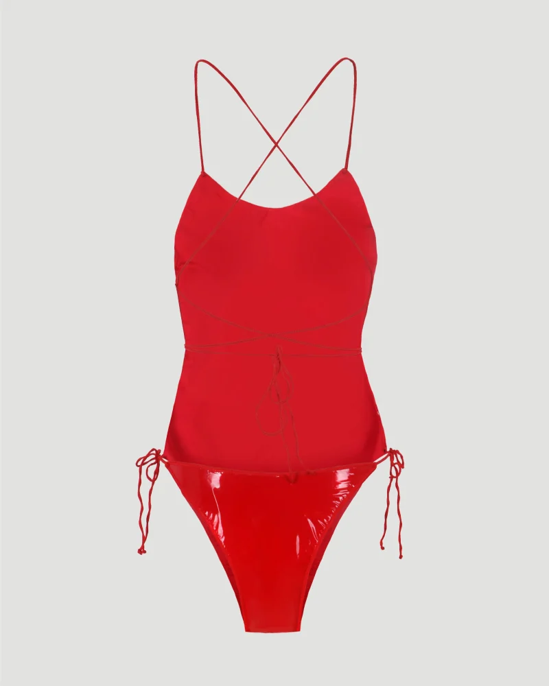 Latex One Piece in Red — снимка 2