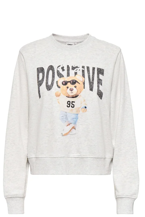 Суичър Onlbila L/S Bear O-Neck 15363143 BS000086 light grey melange
