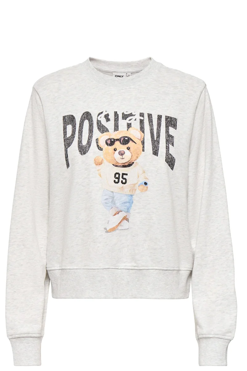 Суичър Onlbila L/S Bear O-Neck 15363143 BS000086 light grey melange