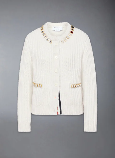 Жилетка от кашмир с кристали Thom Browne — снимка 7
