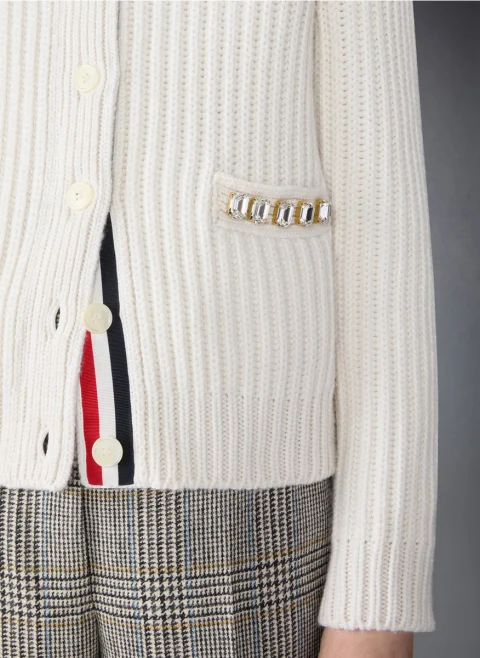 Жилетка от кашмир с кристали Thom Browne — снимка 4