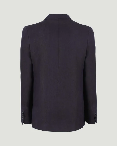 Navy Linen Blazer Jacket — снимка 2