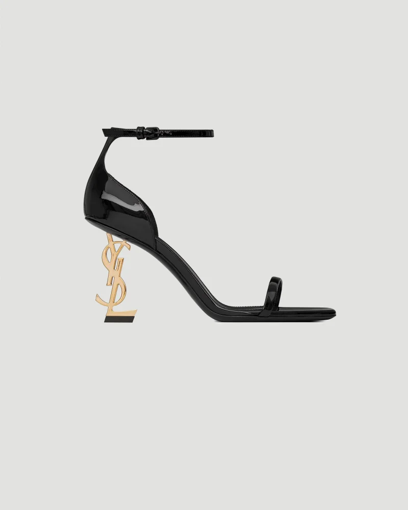 Opyum 85 Sandals in Black Patent Leather