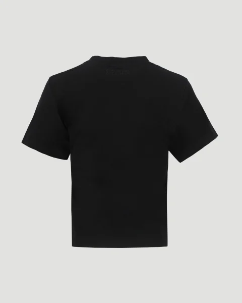 Cotton T-Shirt in Black — снимка 3