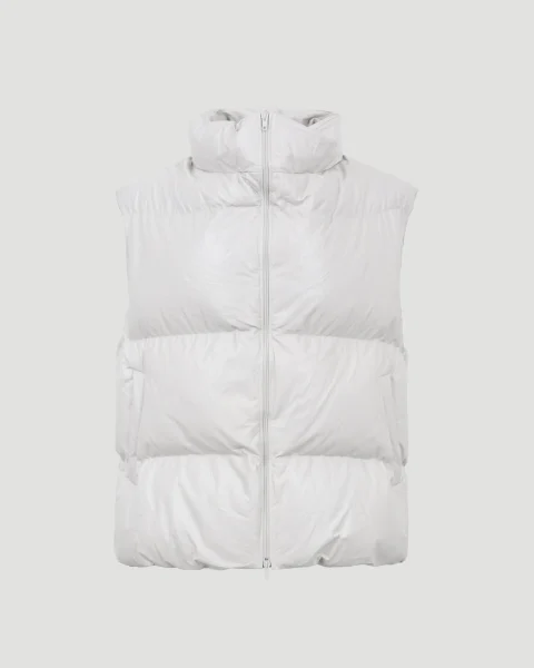 Leather Gilet in Cement