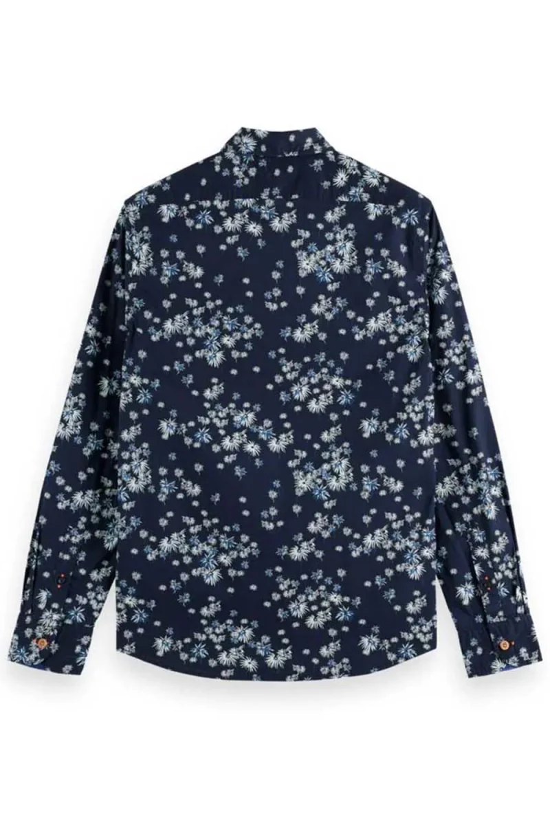 Риза Slim-Fit Printed Poplin Shirt 171623 SC5719 blue fireworks — снимка 2