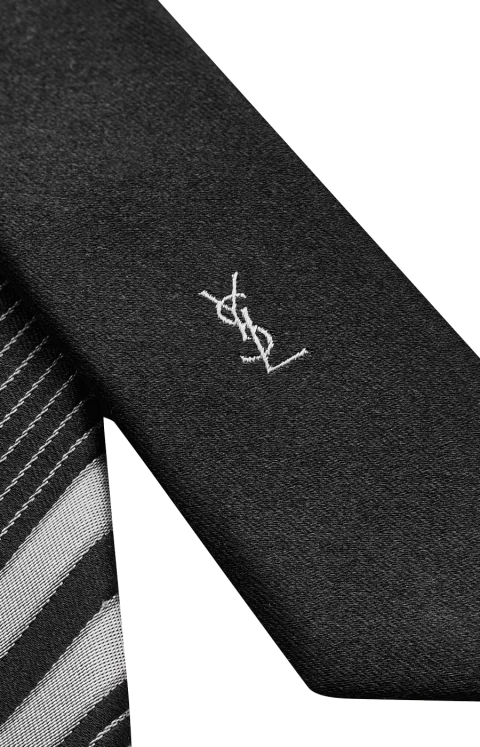 Striped Tie in Silk Jacquard — снимка 3