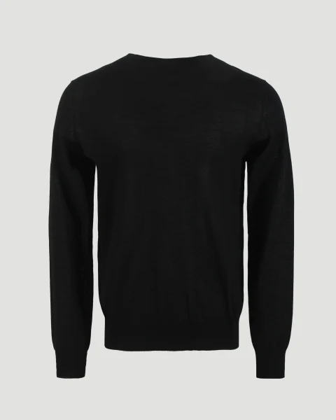 Long-Sleeved Sweater in Black — снимка 3