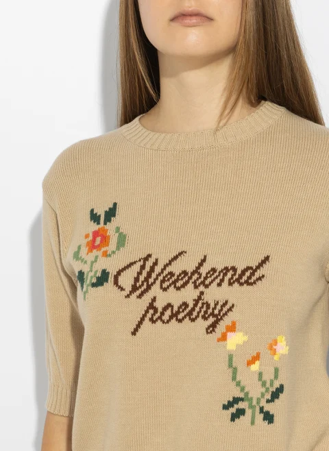 Пуловер с бродерия Weekend Max Mara Wkdfiacre — снимка 5