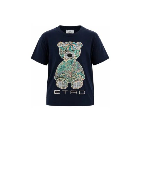 Тишърт с бродерия 'Bear' Etro Kids — снимка 5