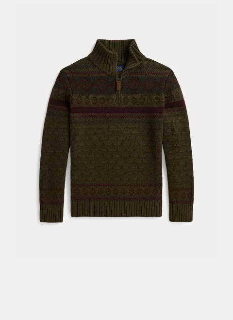 Пуловер с вълна и кашмир 'Fair Isle' Ralph Lauren Kids 6-14 — снимка 5
