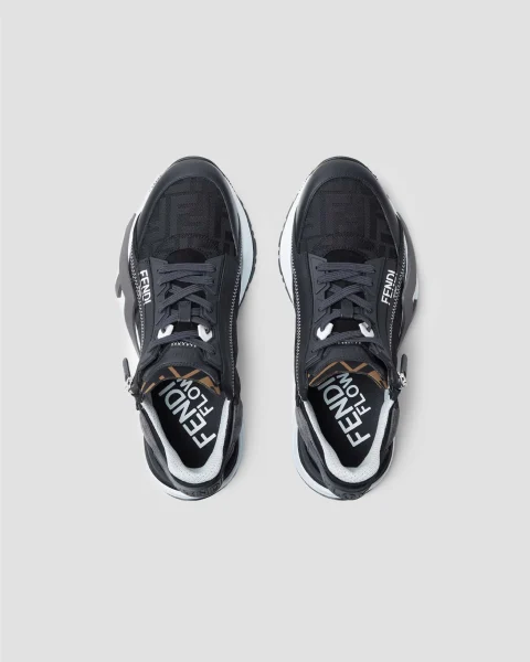 Fendi Flow Sneakers in Black FF Jacquard — снимка 4