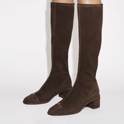 Дамски кафяви ботуши Cap - Toe TORY BURCH — снимка 8