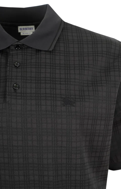 Burberry Check Cotton Blend Polo Shirt — снимка 2