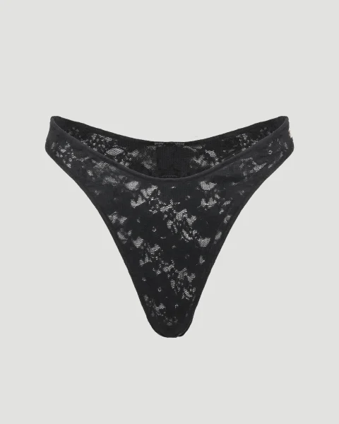 V Slip in Black Stretch Lace