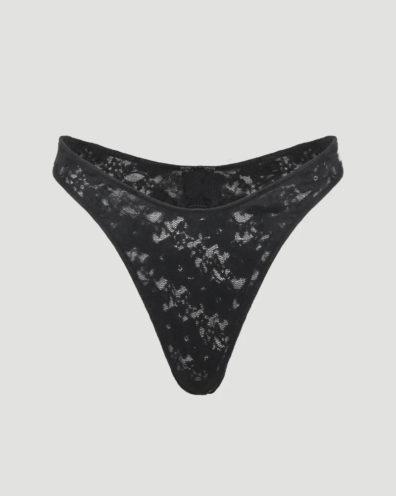 V Slip in Black Stretch Lace
