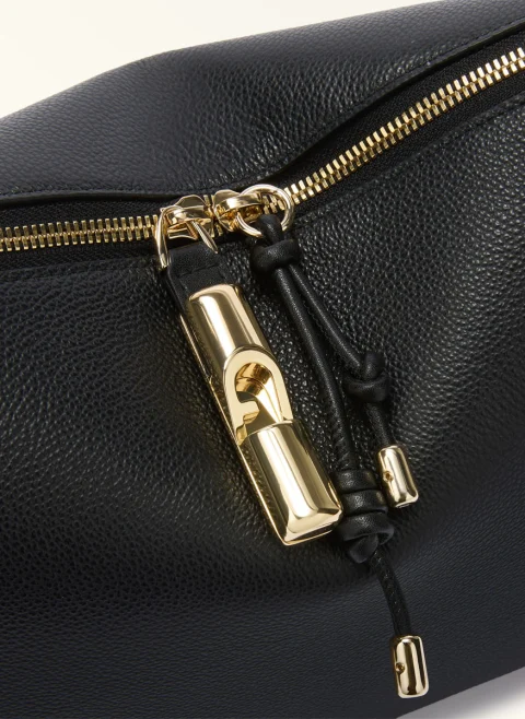 Кожена чанта Furla Debby Nero — снимка 2