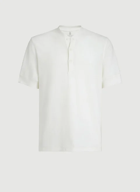 Тишърт с копчета Brunello Cucinelli — снимка 6
