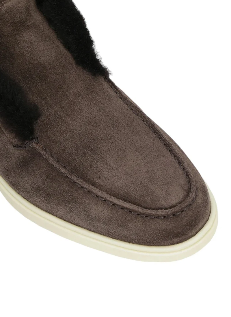 Велурени боти с 'shearling' детайли Santoni — снимка 4