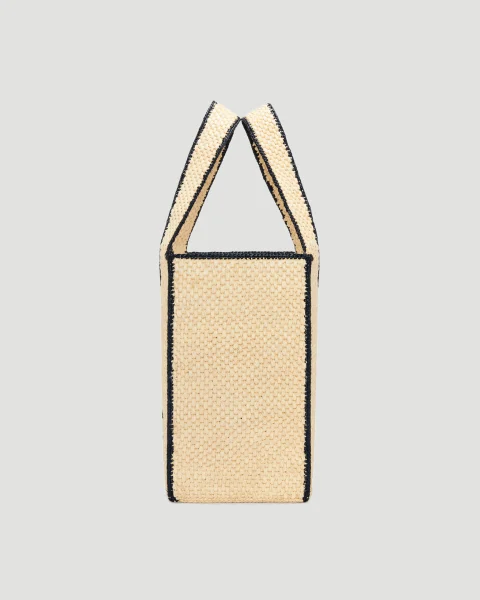 Large Loewe Font Tote in Raffia — снимка 3