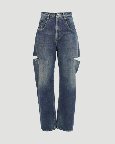 Cut-Out Jeans in Blue