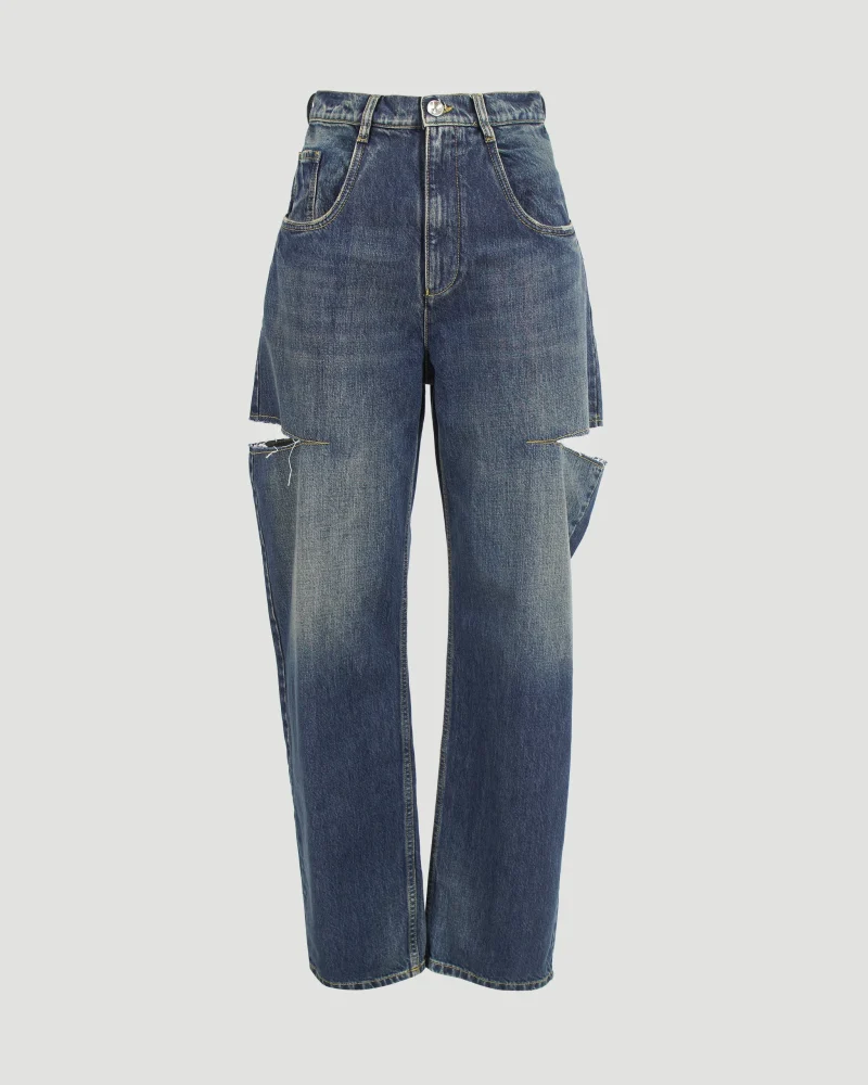 Cut-Out Jeans in Blue