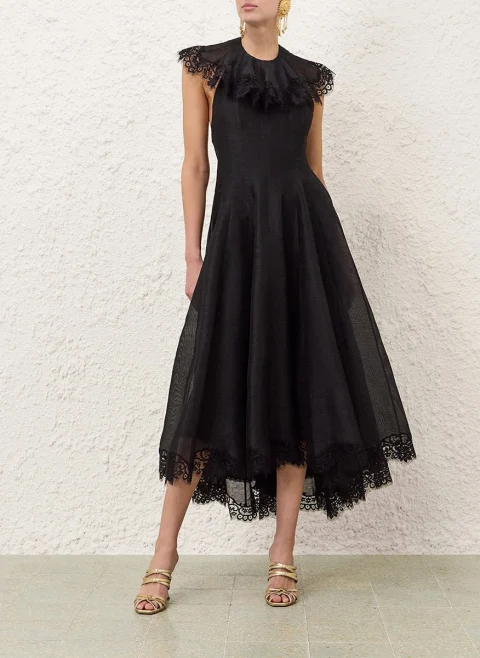 Миди рокля от лен и коприна 'Ascent Flutter Gown' Zimmermann — снимка 2