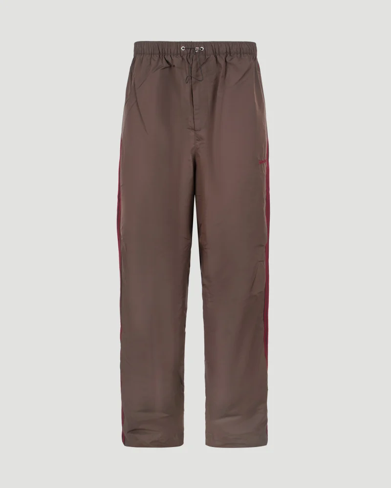 Nylon Track Pants in Brown
