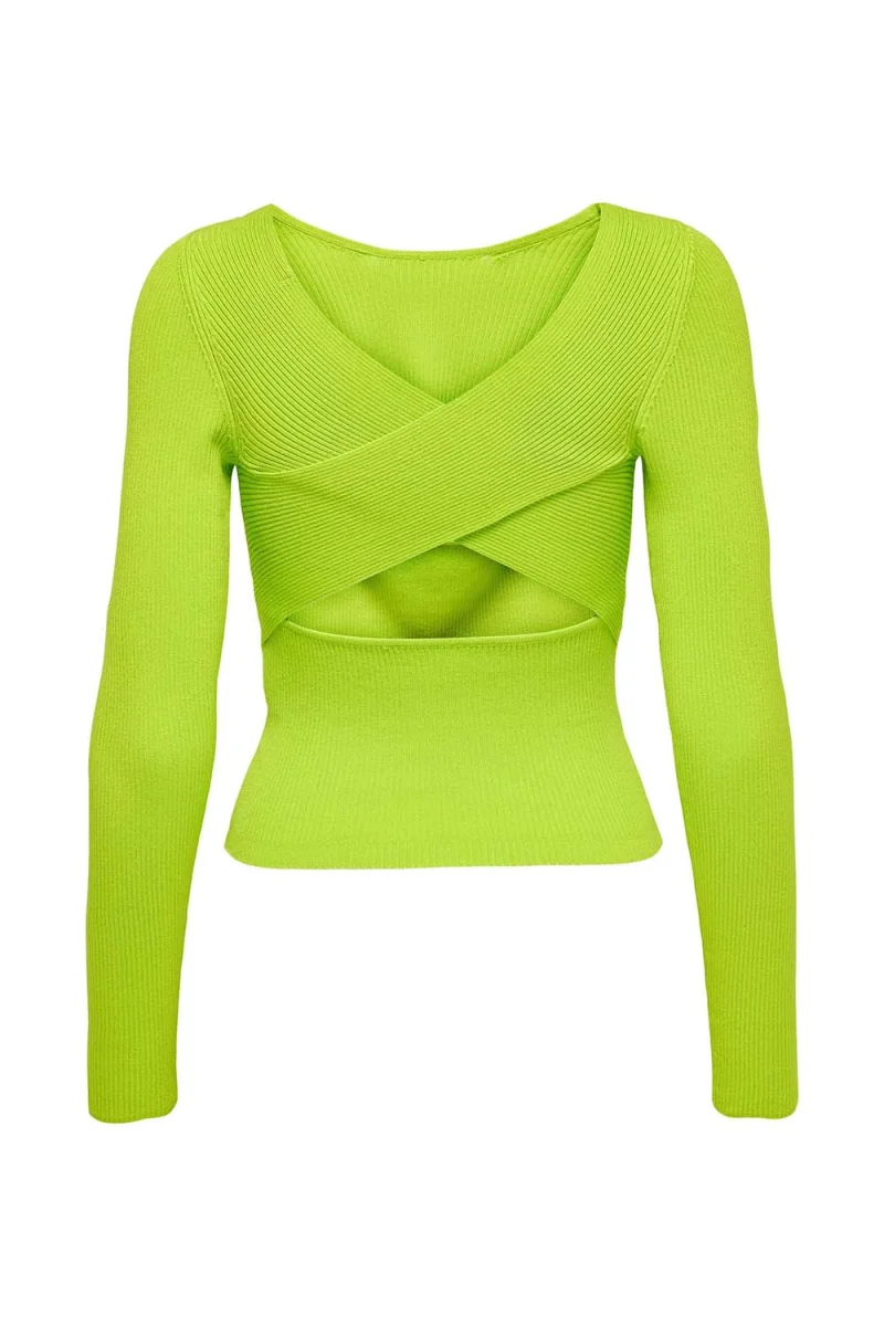 Top Onlemmy Ls Back Detail Knt 15283423 14-0442 TCX white grape — снимка 2