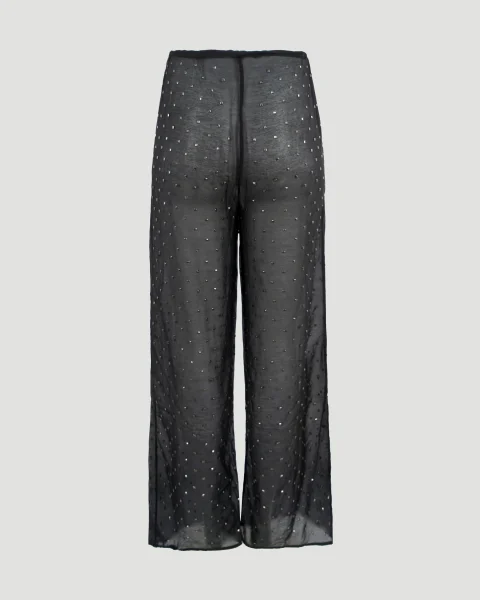 Stud-Embellished Pants in Black — снимка 3