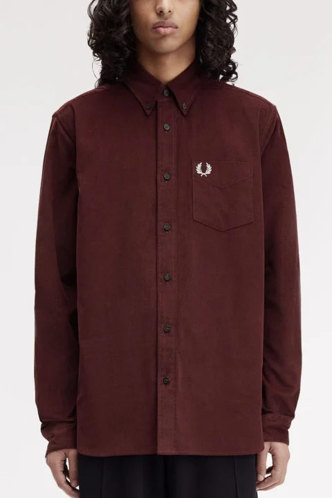 Риза Needle Cord M1737 597 oxblood — снимка 2