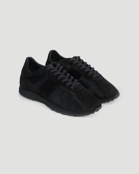 Mica Sneaker in Black Ponyhair and Suede — снимка 2