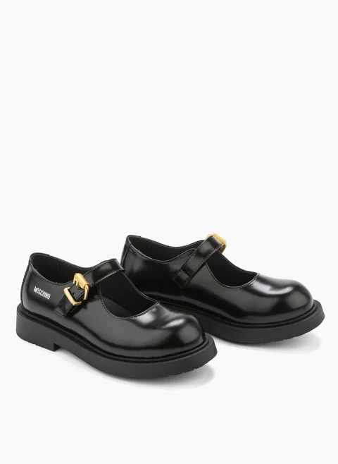 Кожени обувки Moschino Kids — снимка 2