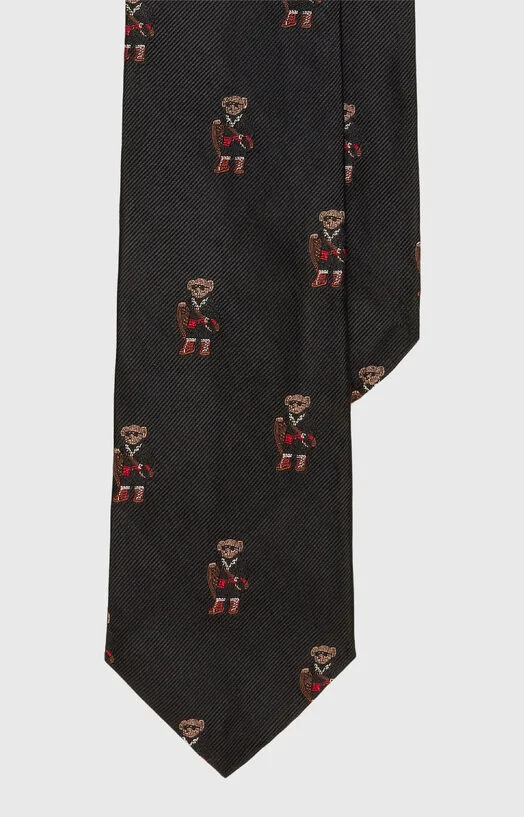Копринена вратовръзка с Polo Bear бродерия