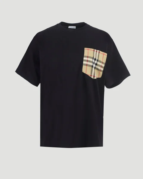 Cotton Shirt with Check Pocket