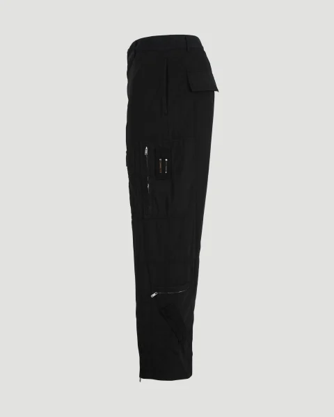 Pants in Poplin with Multi Zipped Pockets — снимка 4